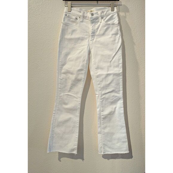 Madewell Cali Demi-Boot White Raw-Hem Edition Jeans  Sz 25 - Picture 8 of 11
